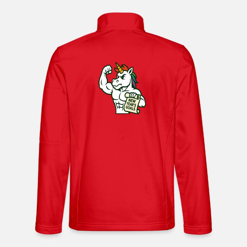 Starke Einhorn-Neujahrsziele Motivationskunst - Unisex Softshelljacke - Rot