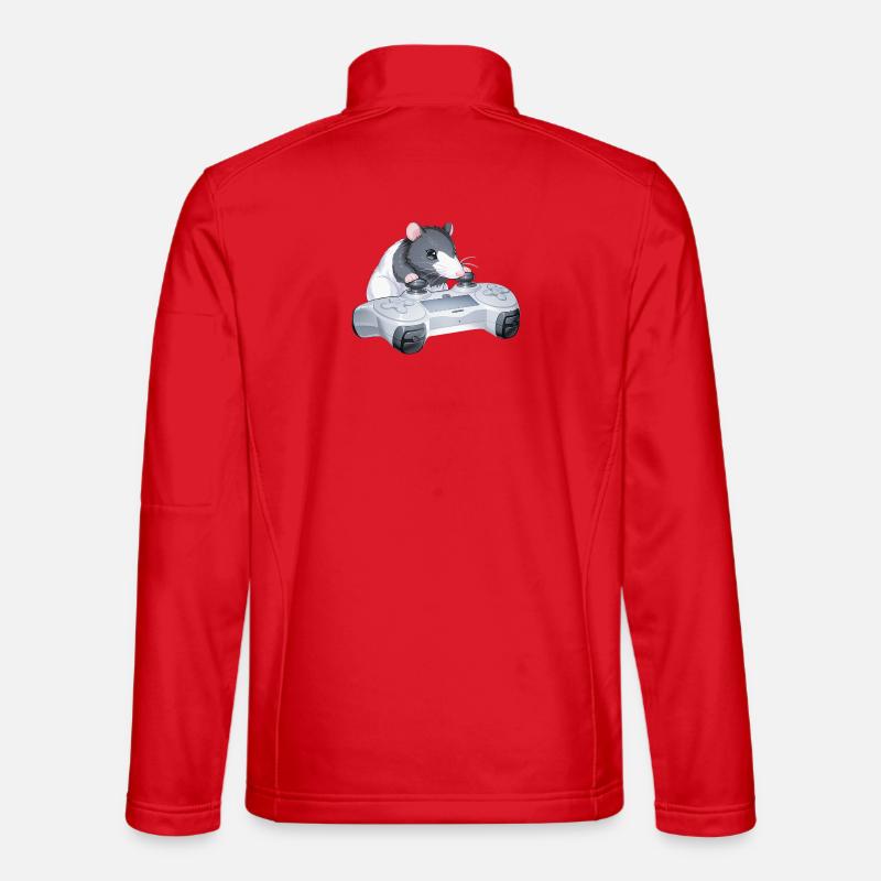 Ratty Gamer with Controller – Kawaii Rat Meme Unisex Softshell Jacket