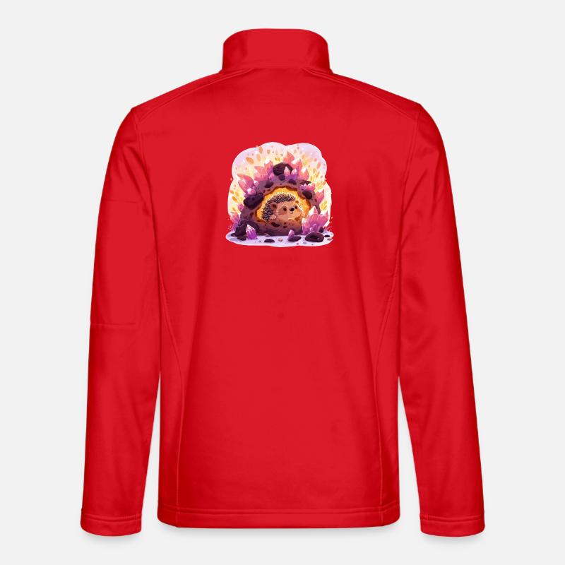 Crystal Cave Hedgehog - Unisex Softshell Jacket - red