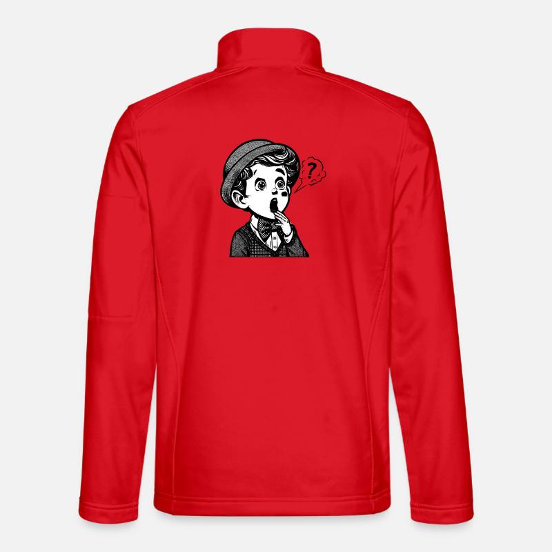 verwundertes Kind - surprised child - Unisex Softshelljacke - Rot