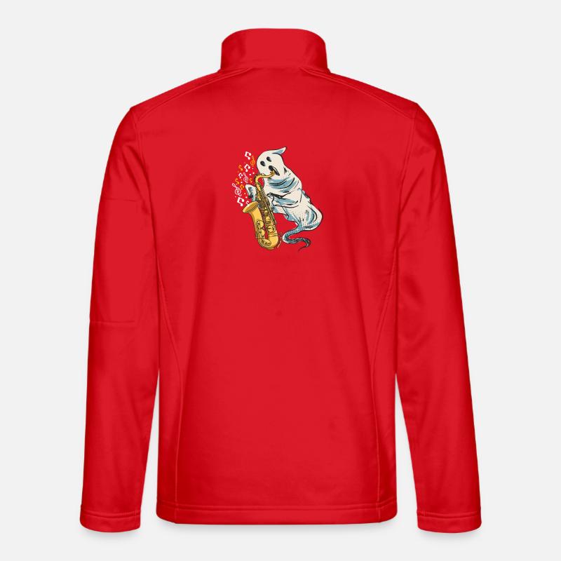 Spooky Saxophone Saxophonist Ghost - Unisex Softshell Jacket - red
