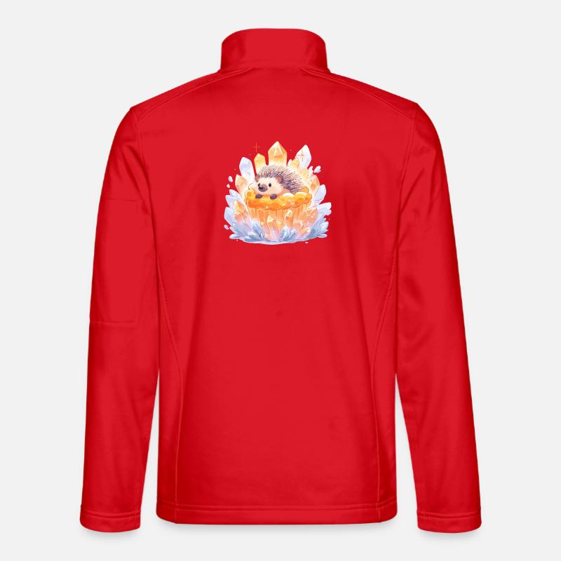 Kristalliger Igel im Cupcake - Unisex Softshelljacke - Rot
