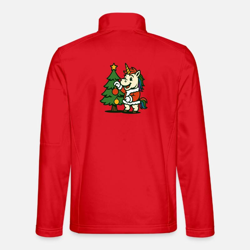 Weihnachts-Einhorn-Kunst schmückt Weihnachtsbaum Unisex Softshelljacke