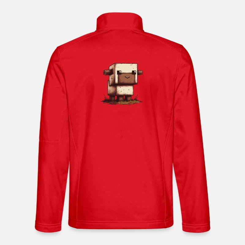 Pixel Schaf Retro Look - Unisex Softshelljacke - Rot