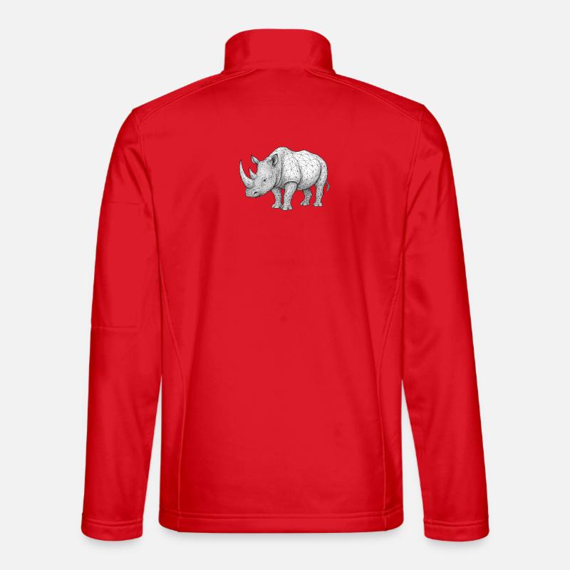 Nashorn Wireframe Muster - Unisex Softshelljacke - Rot