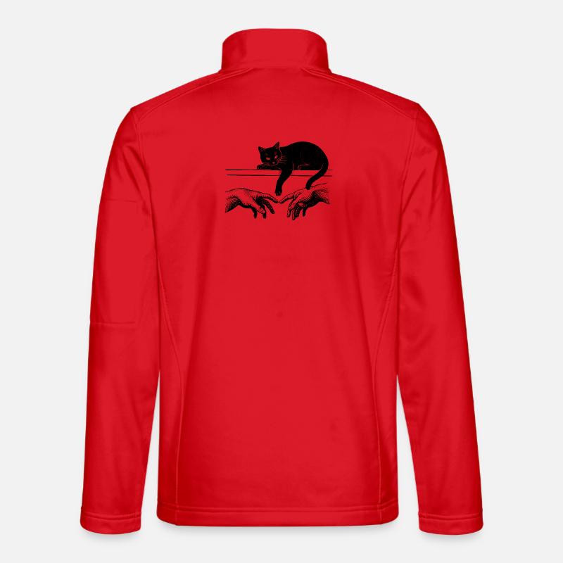Création d’Adam avec un chat troublant - Veste en tissu softshell Unisexe - rouge