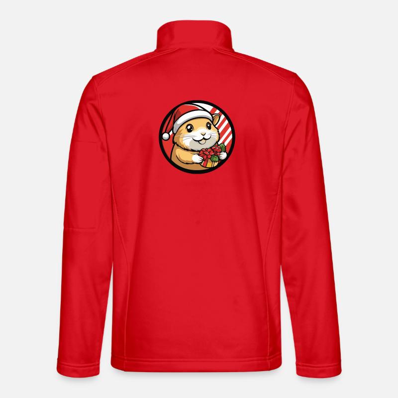 Hamster mit Weihnachtsgeschenk Unisex Softshelljacke
