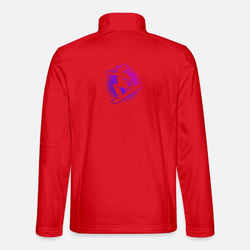 Neon Snowboarder Retro Vaporwave - Unisex Softshelljacke - Rot