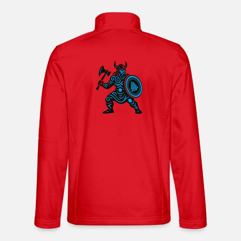 Wikinger Runenkrieger mit Axt - Unisex Softshelljacke - Rot