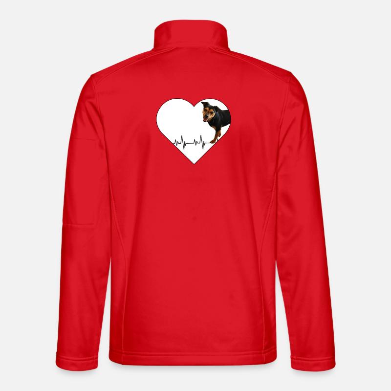 Herzschlag-Hund: Liebe mit Puls - Unisex Softshelljacke - Rot