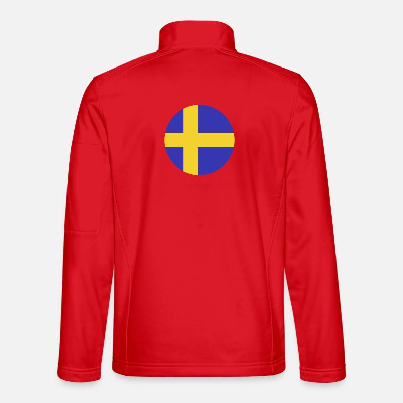 Schweden-Flaggenrunde - Unisex Softshelljacke - Rot