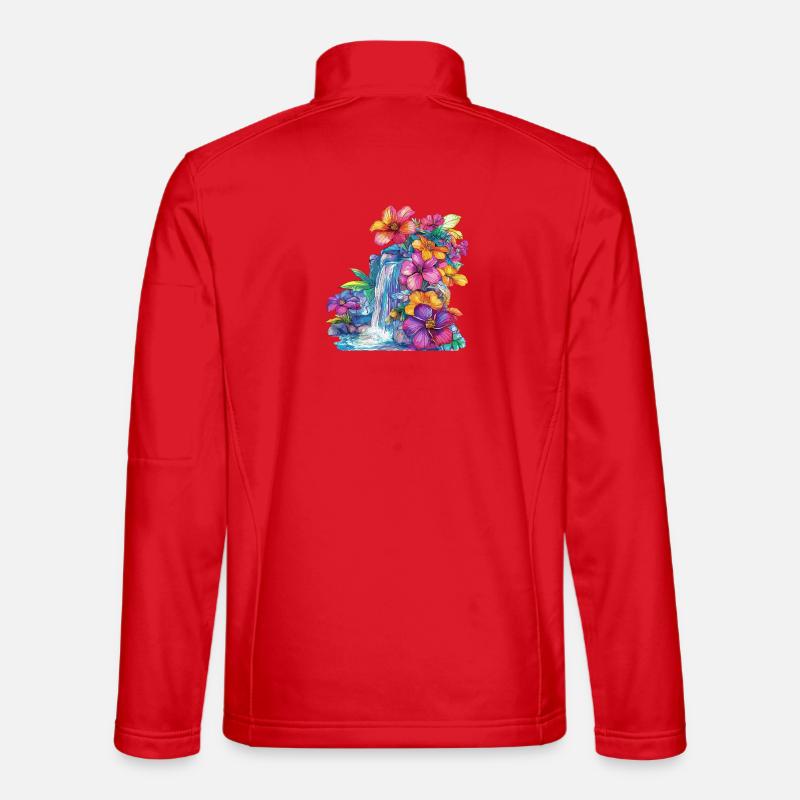 Cascade de fleurs à la cascade Veste en tissu softshell Unisexe