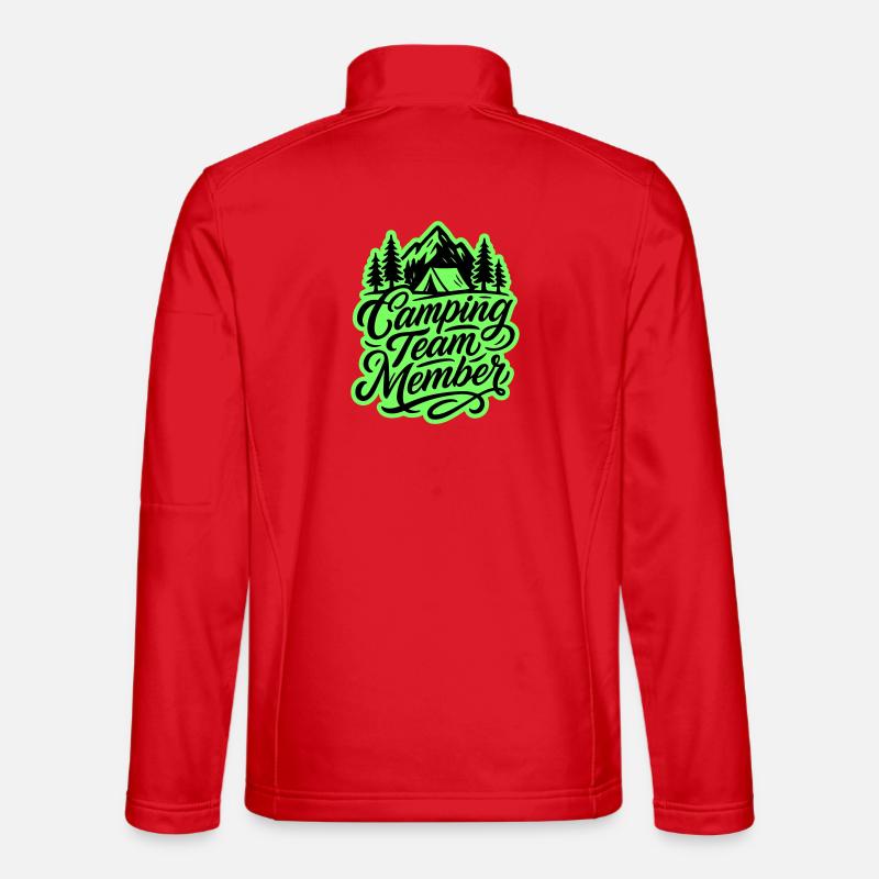 Camping Team Zelt Berge - Unisex Softshelljacke - Rot