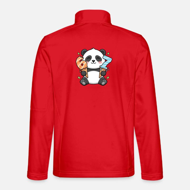 Panda Icecream Delight 67 Meme - Unisex Softshell Jacket - red