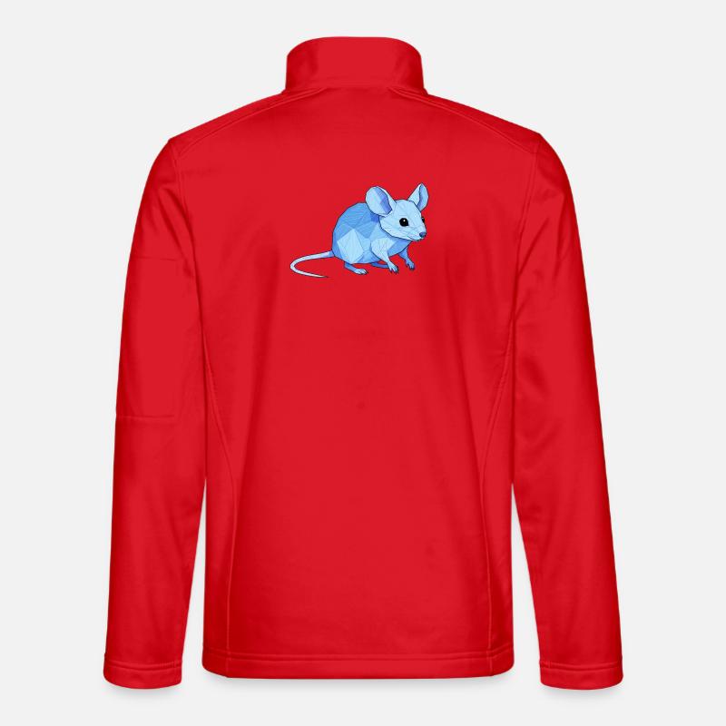 Blauer Low-Poly Maus Unisex Softshelljacke