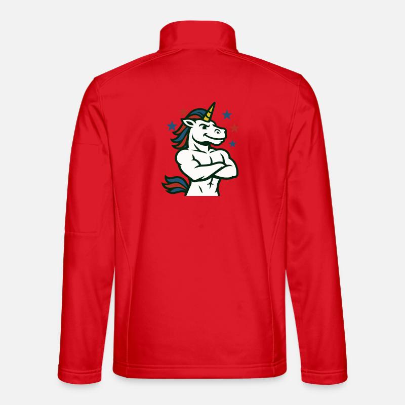 Selbstbewusste Einhorn-Illustration - Unisex Softshelljacke - Rot