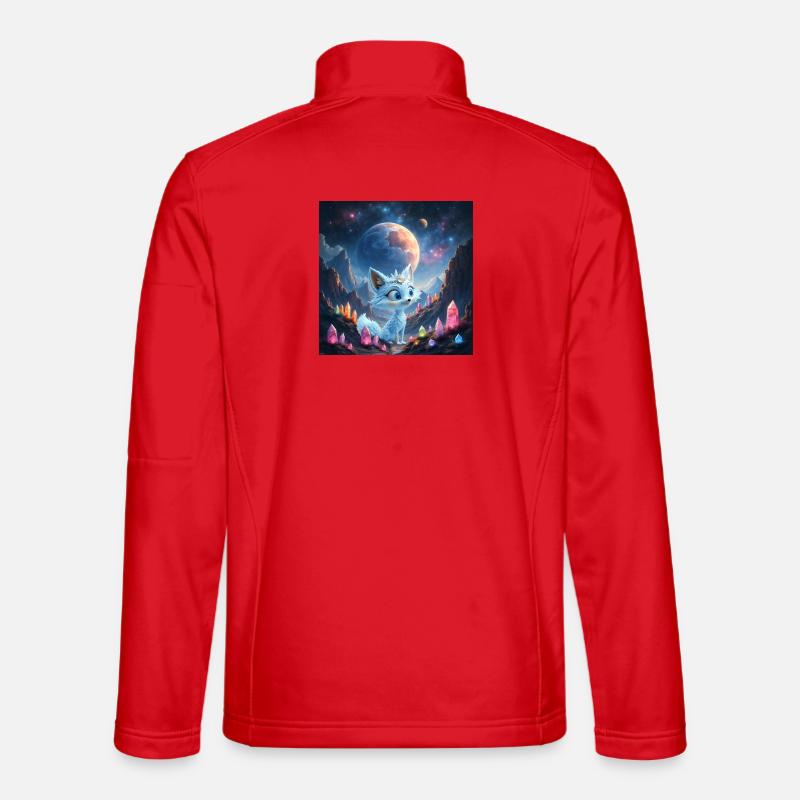 Celestial Crucible Blue Fox - Unisex Softshell Jacket - red