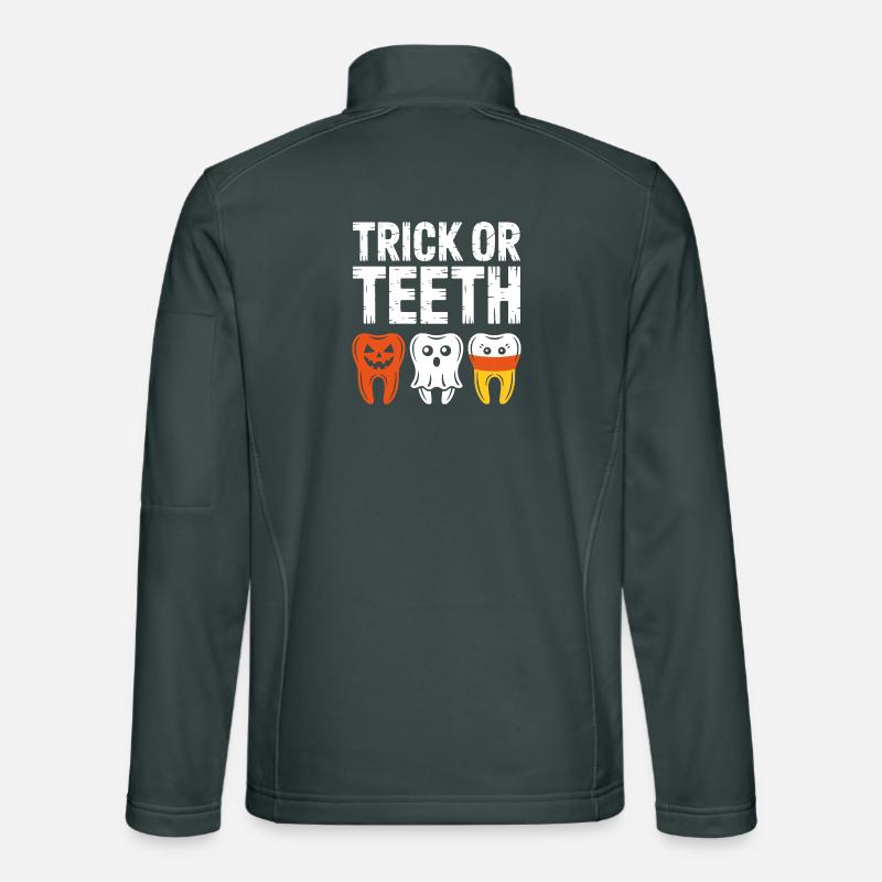 Trick oder Teeth Halloween-Trio Unisex Softshelljacke