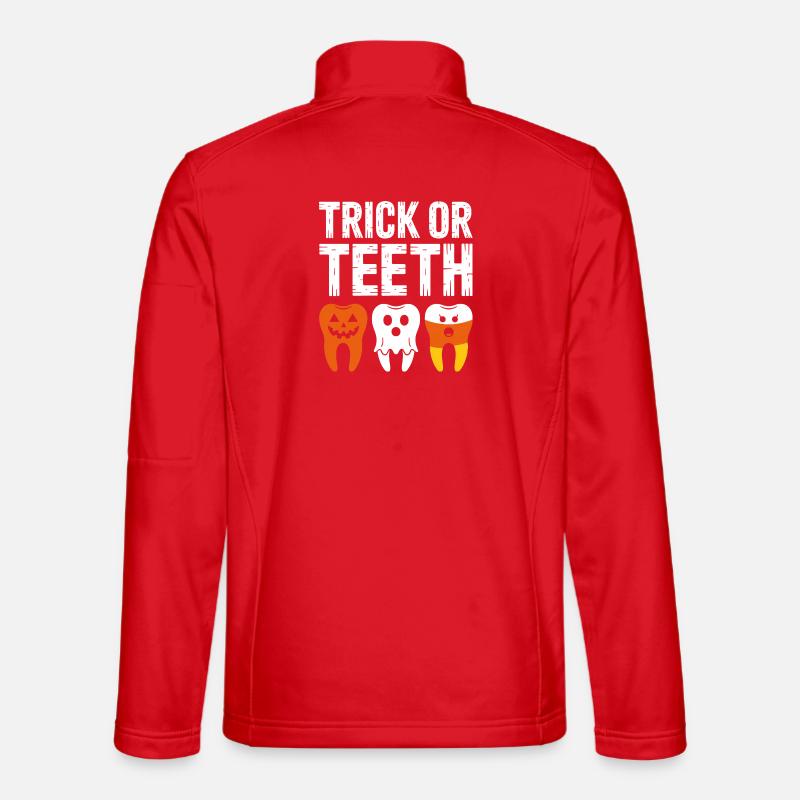 Trick or Teeth Halloween Tee - Unisex Softshell Jacket - red