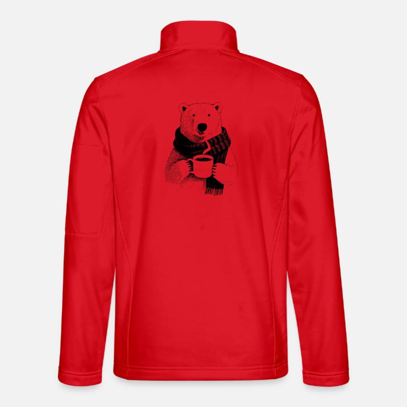 Kaffee Eisbär - Unisex Softshelljacke - Rot