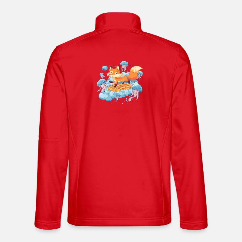 Fox on Waffle Dream - Unisex Softshell Jacket - red