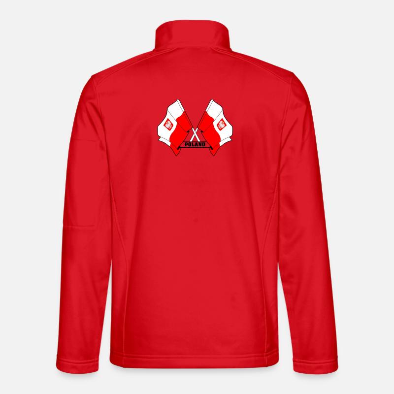 Poland Crossed Flags - Unisex Softshell Jacket - red
