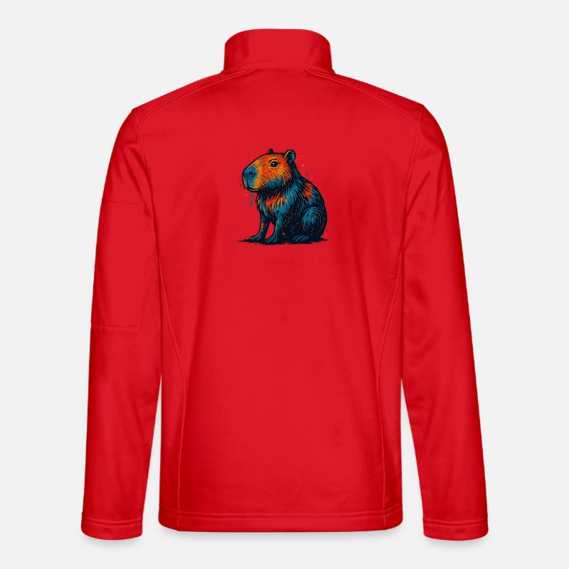 Farbenfroher Biber Pop Art - Unisex Softshelljacke - Rot