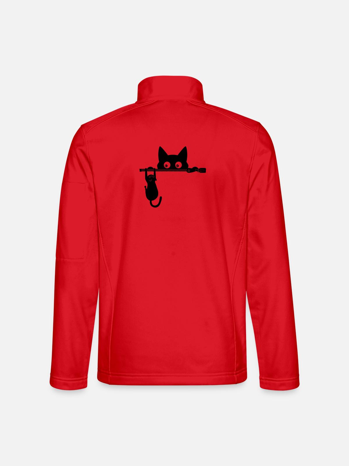 Kitty die Katze – Katzenliebhaber-Geschenk - Unisex Softshelljacke - Rot - Hinten