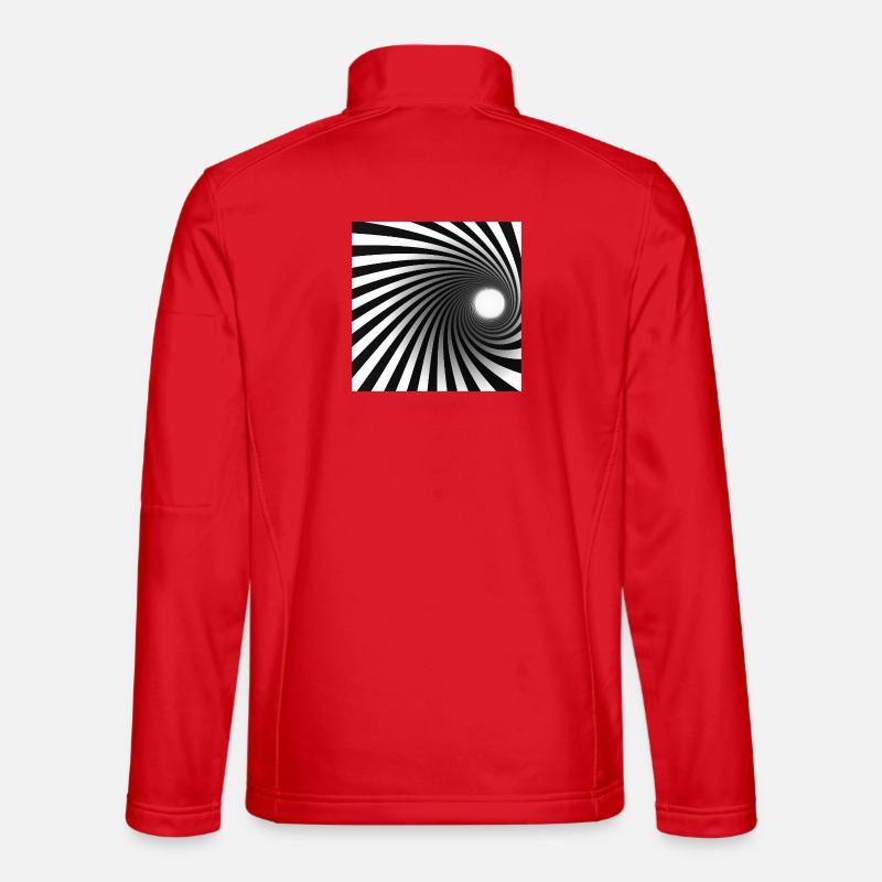 Black White Spiral Vortex Unisex Softshell Jacket