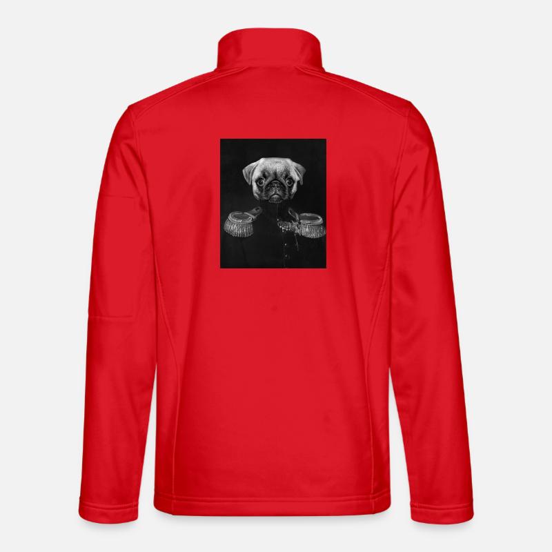 General Pug mit kaiserlichem Porträt - Unisex Softshelljacke - Rot