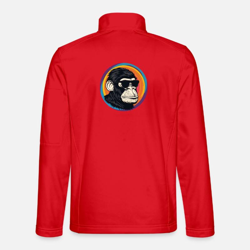 Affe Sonnenbrille Comic - Unisex Softshelljacke - Rot