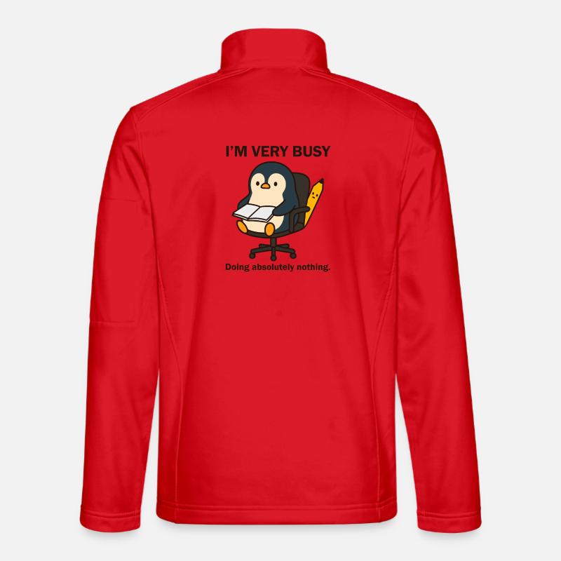 Sehr beschäftigter Pinguin - Unisex Softshelljacke - Rot