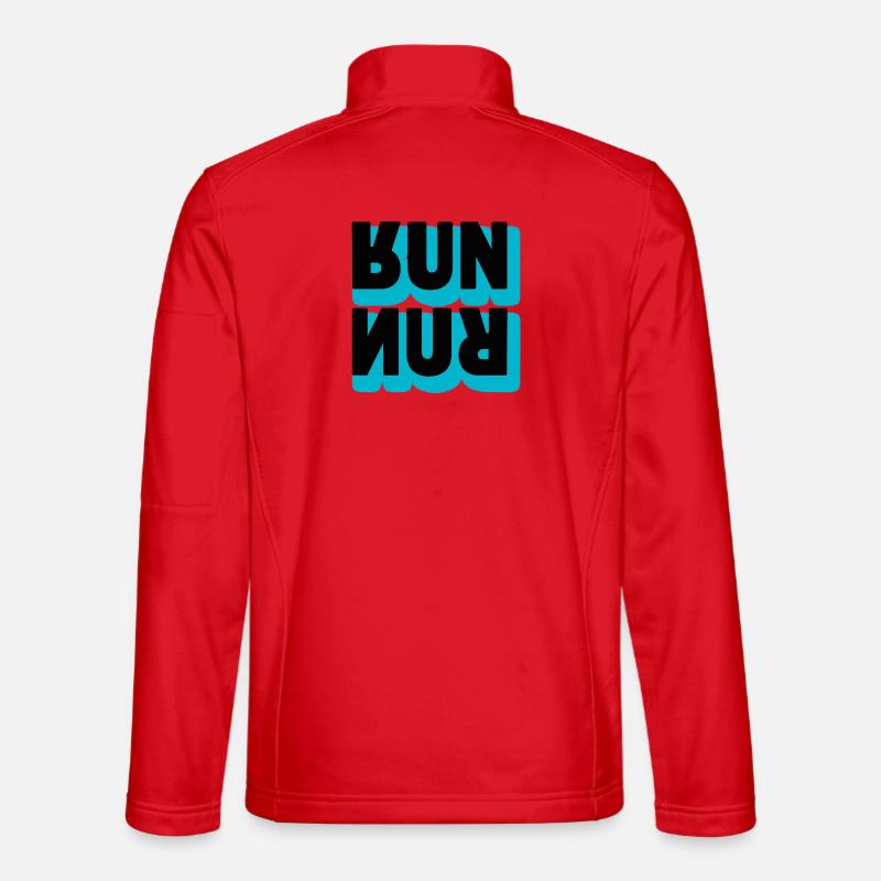 Running Run Typografie - Unisex Softshelljacke - Rot