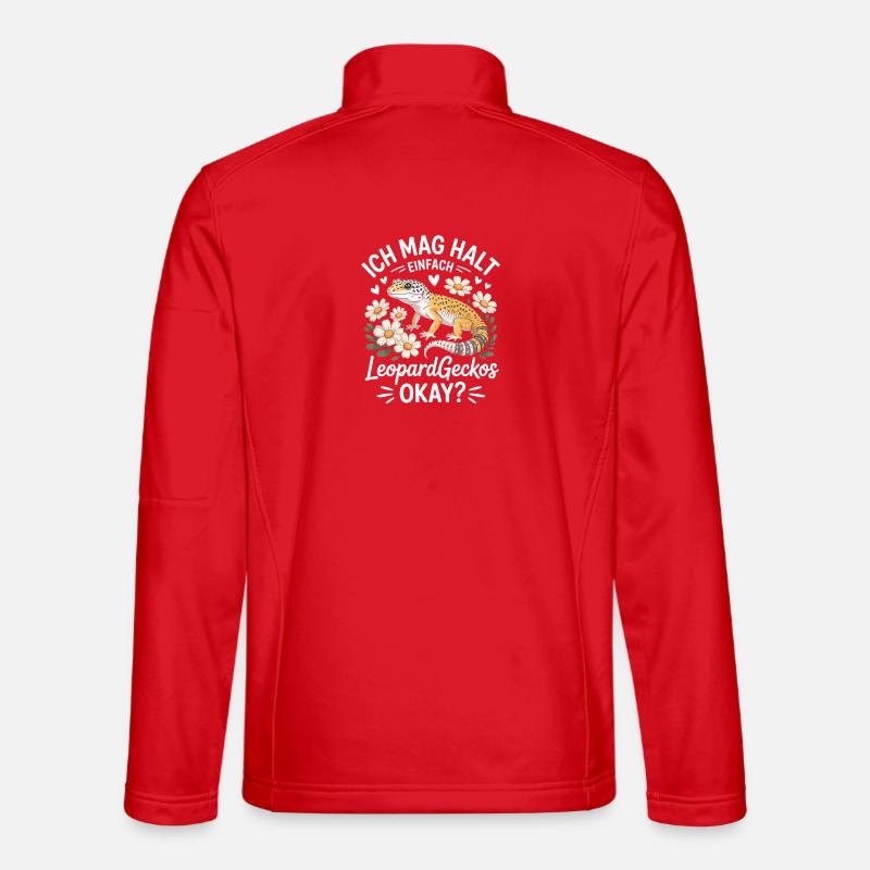 LeopardGeckos Love Just Okay - Unisex Softshell Jacket - red