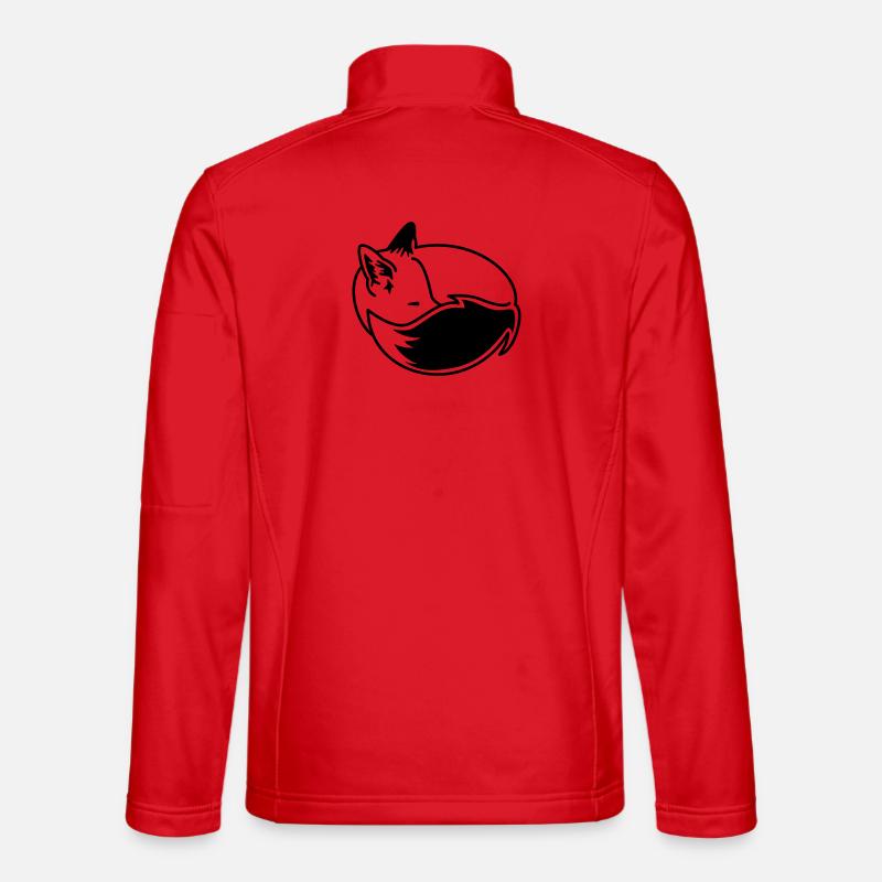 Fuchs eingekuschelt – Kawaii Fox Cartoon Design - Unisex Softshelljacke - Rot