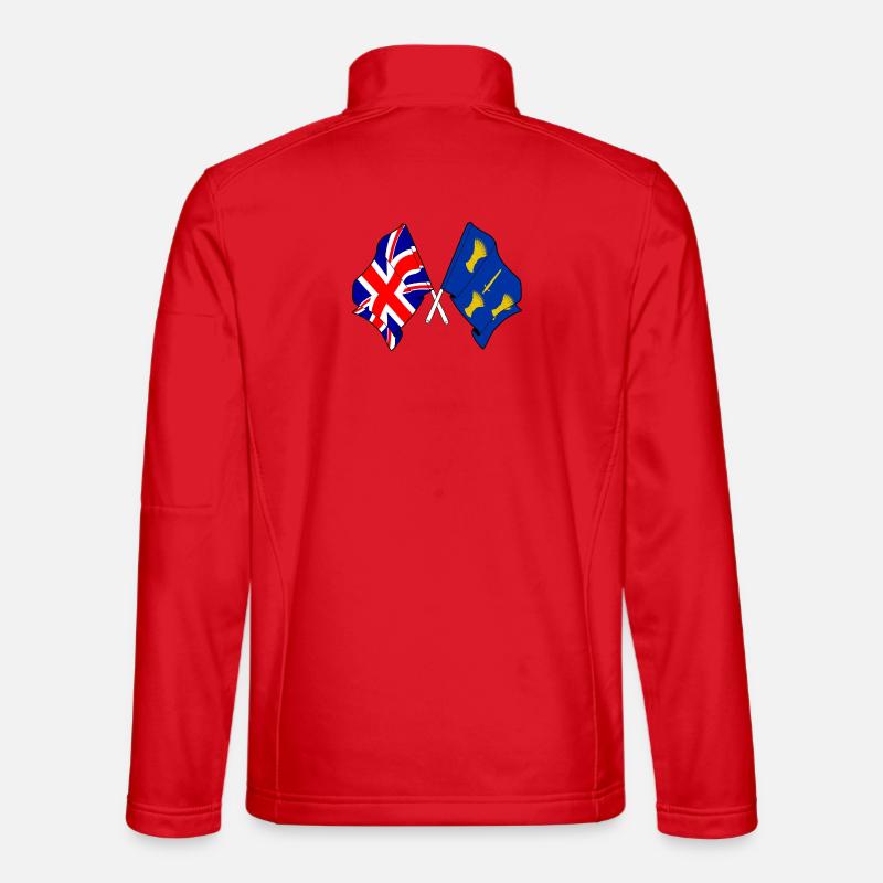 Cheshire &amp; Great Britain Flags - Unisex Softshell Jacket - red