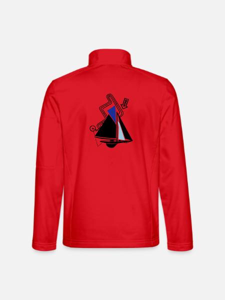 Classic Sailing Yacht Regatta Course Sailboat Yacht - Unisex Softshell Jacket - red - Back