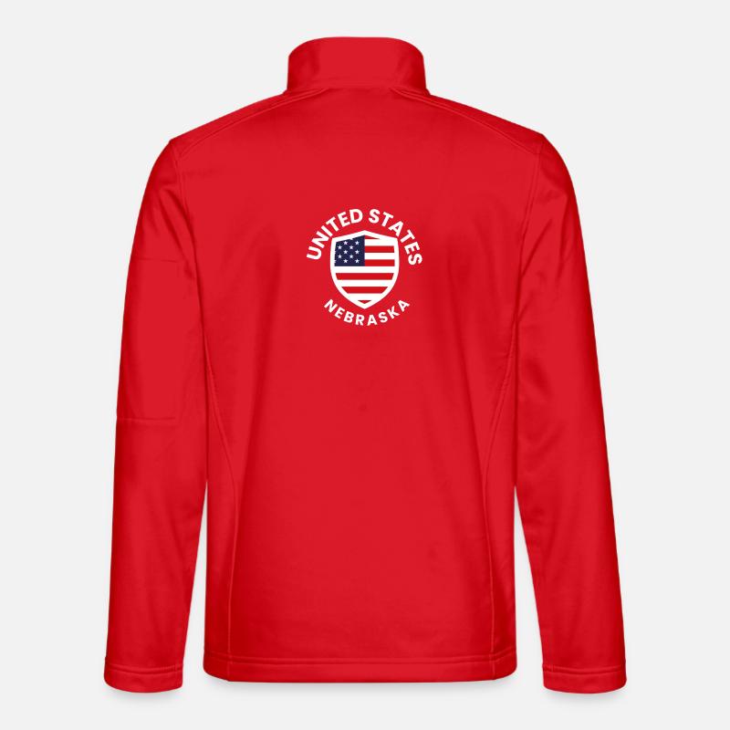 Nebraska Flag Shield Patch - Unisex Softshell Jacket - red