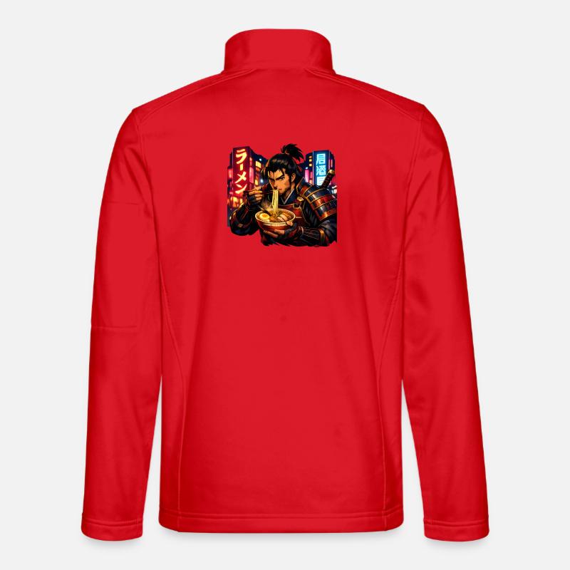 Neon Cyber Samurai Ramen - Unisex Softshelljacke - Rot