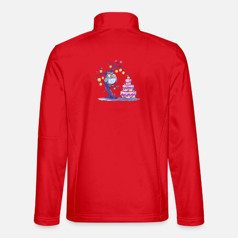 Night Owl Tree Cake - Unisex Softshell Jacket - red