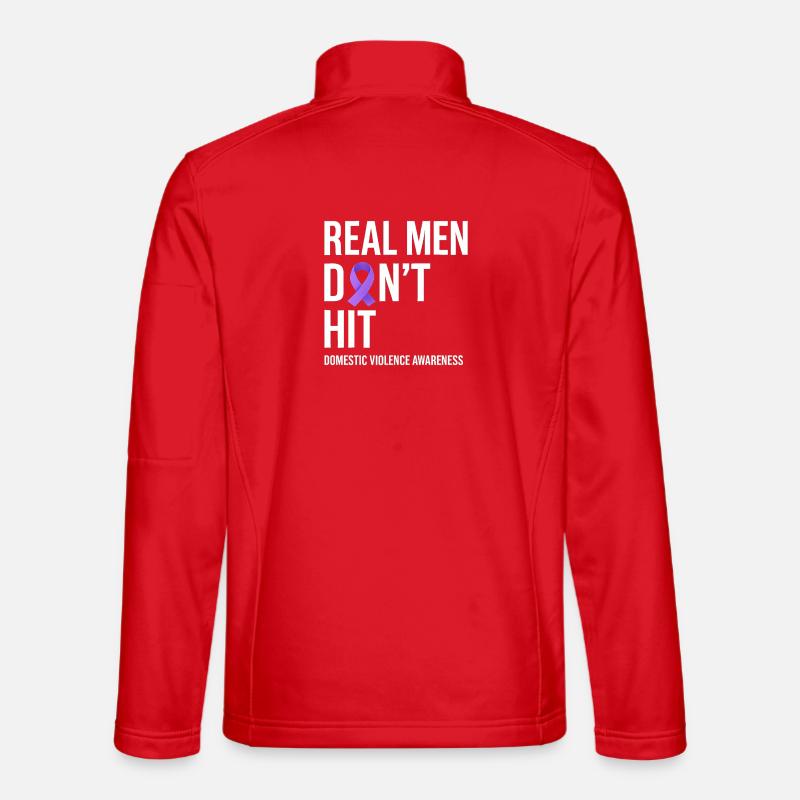 Real Men Don’t Hit Awareness - Unisex Softshell Jacket - red