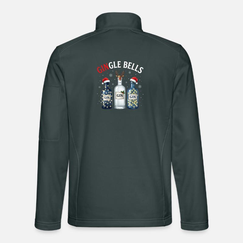 Gingle Bells Drôle de Gin Bottles de Noël Jeu de mots Veste en tissu softshell Unisexe