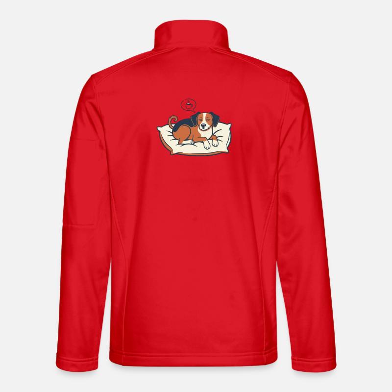 Powered by Coffee & Dog Dreams - Unisex Softshelljacke - Rot