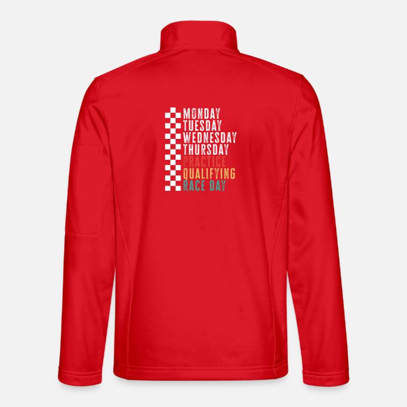 Race Week Schedule: Practice Qualifying Race - Unisex Softshell Jacket - red