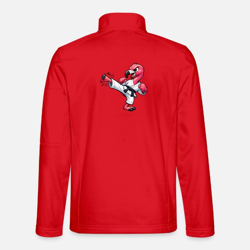 Flamingo Karate Tritt Kampfsport Kampfkunst - Unisex Softshelljacke - Rot