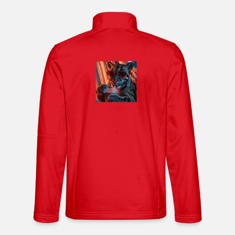 Conception de hamac néon léopard à nuages froids Veste en tissu softshell Unisexe