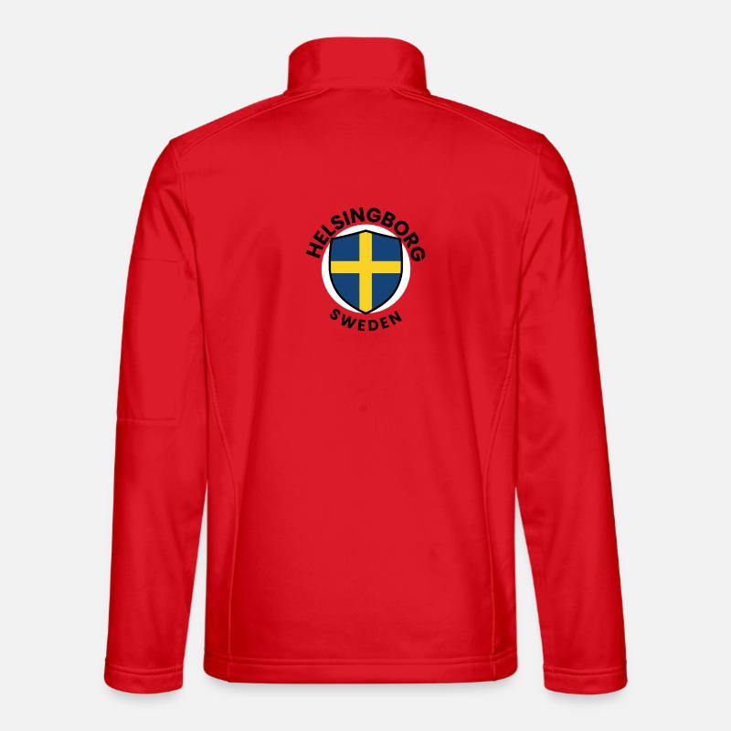 Schild mit schwedischer Flagge - Unisex Softshelljacke - Rot