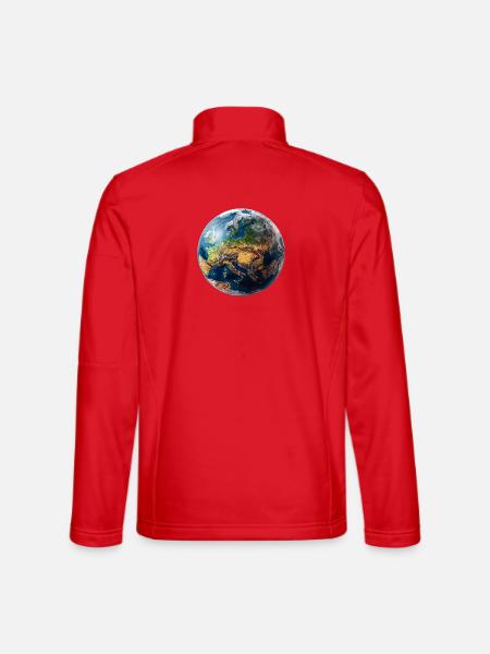 Conception du globe : paysage Europe-Asie - Veste en tissu softshell Unisexe - rouge - Dos