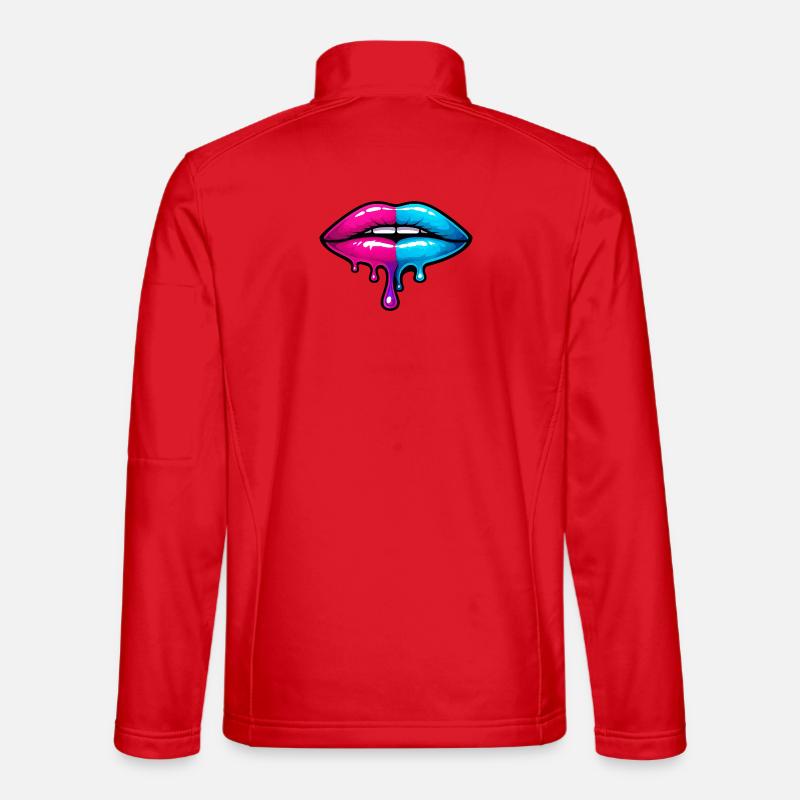 Split Neon Lip Melt - Unisex Softshell Jacket - red