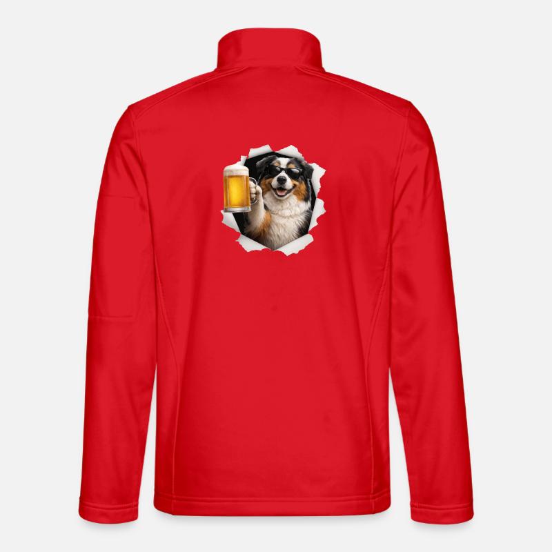 Australian Shepherd Bier - Unisex Softshelljacke - Rot